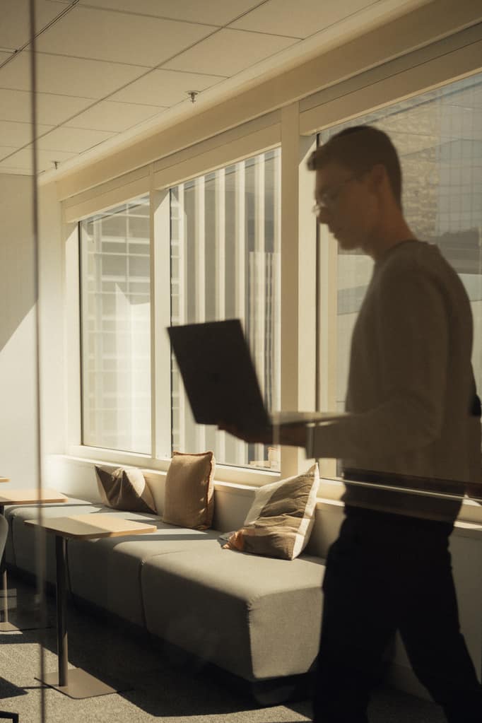 Working from the window lounge
